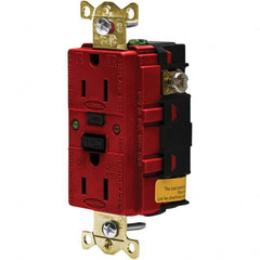 Hubbell Wiring Device-Kellems - GFCI Receptacles Grade: Industrial Color: Red - Americas Industrial Supply