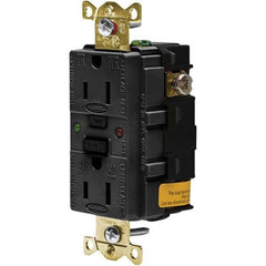 Hubbell Wiring Device-Kellems - GFCI Receptacles Grade: Industrial Color: Black - Americas Industrial Supply