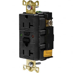 Hubbell Wiring Device-Kellems - GFCI Receptacles Grade: Industrial Color: Black - Americas Industrial Supply