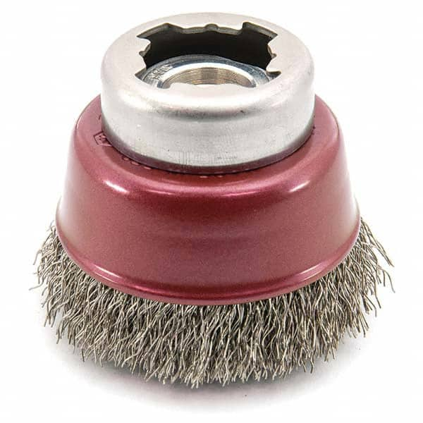 Osborn - 2-1/2" Diam 5/8-11 Threaded Arbor Steel Fill Cup Brush - Americas Industrial Supply