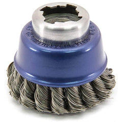 Osborn - 2-1/2" Diam 5/8-11 Threaded Arbor Stainless Steel Fill Cup Brush - Americas Industrial Supply