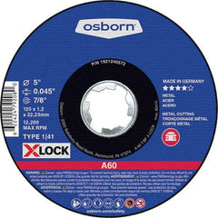 Osborn - 5 x 0.045, 7/8" Hole 60 Grit Aluminum Oxide Cutoff Wheel - Americas Industrial Supply