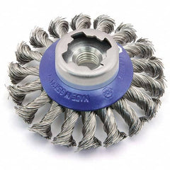 Osborn - 4-1/2" OD, 5/8-11 Arbor Hole, Knotted Steel Wheel Brush - Americas Industrial Supply