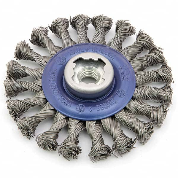 Osborn - 5" OD, 5/8-11 Arbor Hole, Knotted Steel Wheel Brush - Americas Industrial Supply