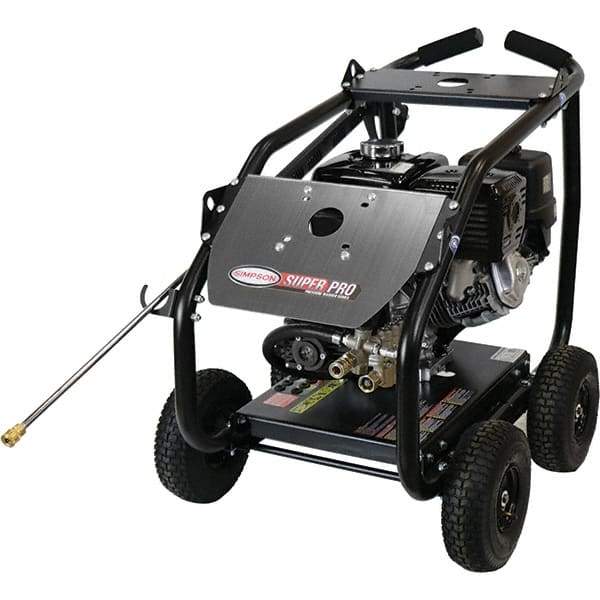 Simpson - Gas, 11.7 hp, 4,400 psi, 4 GPM, Cold Water Pressure Washer - AAA Triplex, 50' x 3/8" Hose - Americas Industrial Supply