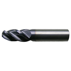 3/16″ Dia. × 3/16″ Shank × 7/16″ DOC × 2″ OAL, Carbide Bright, Spiral , 4 Flute, CW Helix, Round, Ballnose End Mill
