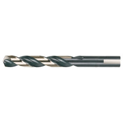 1/2 RHS / RHC HSS 135 Degree Split Point Heavy Duty Jobber Length Drill - Black & Gold - Exact Industrial Supply