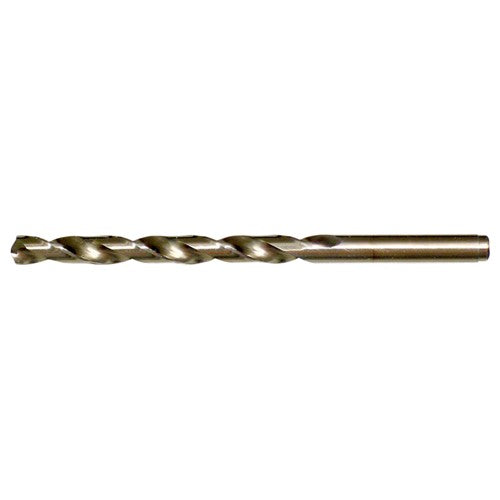 13.00mm RHS / RHC HSS-CO 8% (M42) 135 Degree Split Point Cobalt Heavy Duty Jobber Length Drill - Straw / Gold Oxide - Exact Industrial Supply