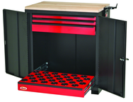 CNC Workstation - Holds 30 Pcs. HSK63A Taper - Black/Red - Americas Industrial Supply
