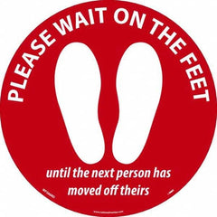 NMC - "Please Wait on the Feet Until the Next Person Has Moved Off Theirs" Adhesive-Backed Floor Sign - Americas Industrial Supply