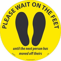 NMC - "Please Wait on the Feet Until the Next Person Has Moved Off Theirs" Adhesive-Backed Floor Sign - Americas Industrial Supply