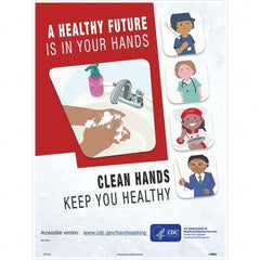 NMC - "Clean Hands Keep You Healthy", 24" High x 18" Wide, Paper Safety Sign - Americas Industrial Supply