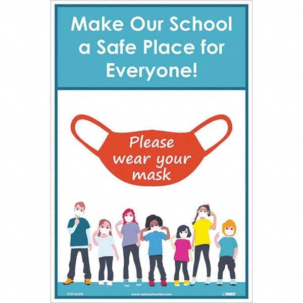 NMC - "Please Wear Your Mask", 18" High x 12" Wide, Paper Safety Sign - Americas Industrial Supply