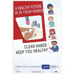 NMC - "Clean Hands Keep You Healthy", 18" High x 12" Wide, Vinyl Safety Sign - Americas Industrial Supply