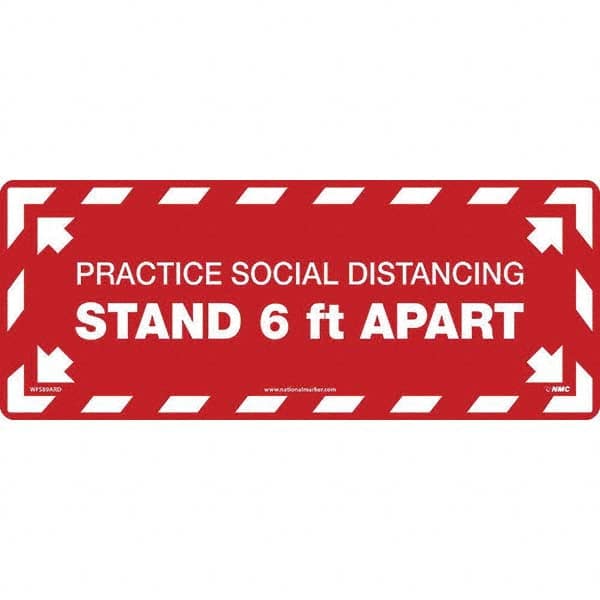 NMC - "Please Practice Social Distancing" Adhesive-Backed Floor Sign - Americas Industrial Supply