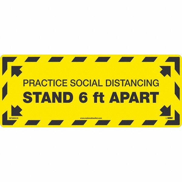 NMC - "Please Practice Social Distancing" Adhesive-Backed Floor Sign - Americas Industrial Supply