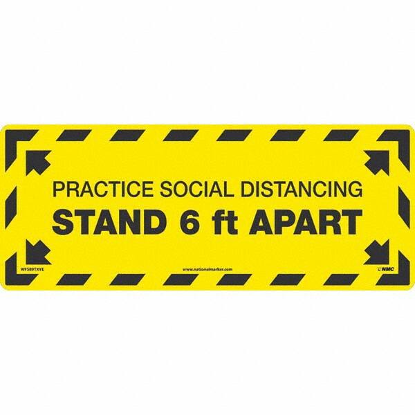 NMC - "Please Practice Social Distancing" Adhesive-Backed Floor Sign - Americas Industrial Supply