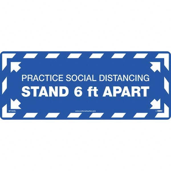 NMC - "Please Practice Social Distancing" Adhesive-Backed Floor Sign - Americas Industrial Supply