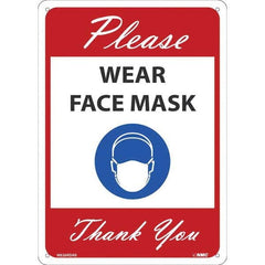 NMC - "Please Wear Face Mask Thank You", 14" High x 10" Wide, Aluminum Safety Sign - Americas Industrial Supply