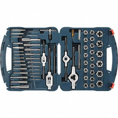 Bosch - Tap & Die Sets Minimum Tap Thread Size (Inch): 6-32 Maximum Tap Thread Size (Inch): 1/4-18 - Americas Industrial Supply