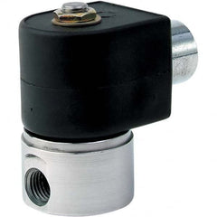 Parker - 24 VDC 1/4" NPT Port Stainless Steel Two-Way Direct Acting Solenoid Valve - Americas Industrial Supply