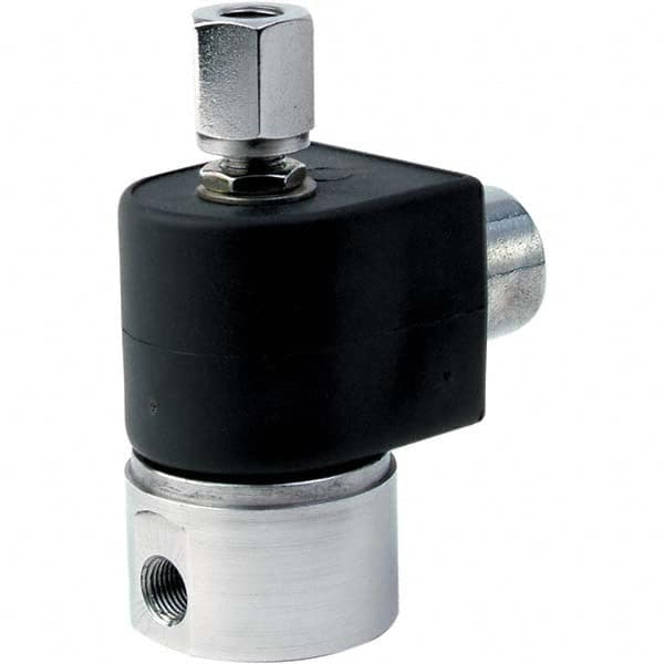 Parker - 120/60 - 110/50 VAC 1/4" NPT Port Stainless Steel Two-Way Direct Acting Solenoid Valve - Americas Industrial Supply