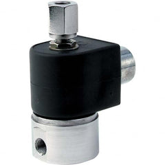 Parker - 120/60 - 110/50 VAC 1/4" NPT Port Stainless Steel Two-Way Direct Acting Solenoid Valve - Americas Industrial Supply