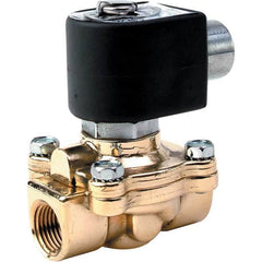 Parker - 24 VDC 3/4" NPT Port Brass Two-Way Internally Piloted Diaphragm Solenoid Valve - Americas Industrial Supply