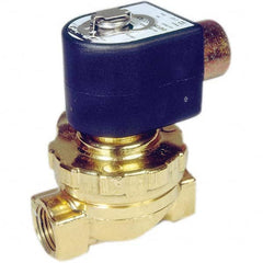 Parker - 120/60 - 110/50 VAC 1/2" NPT Port Brass Two-Way Internally Piloted Diaphragm Solenoid Valve - Americas Industrial Supply