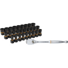 GEARWRENCH - Bolt Extractor Sets; Tool Type: Bolt Extractor ; Number of Pieces: 29.000 ; Sizes in Set: 1/4-3/8 ; Case Type: Box ; Contents: 7-19MM, 1/4-3/4 ; Additional Information: Includes 3/8" Drive 90T Full Polish Free Teardrop Racther - Exact Industrial Supply