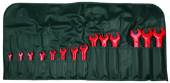 Insulated Open End Inch Wrench 14 Piece Set Includes: 5/16" - 1-1/8" In Canvas Pouch - Americas Industrial Supply