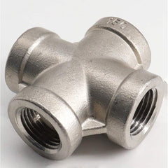 Guardian Worldwide - Stainless Steel Pipe Fittings; Type: Cross ; Fitting Size: 3/4 ; End Connections: FNPT x FNPT x FNPT x FNPT ; Material Grade: 316 ; Pressure Rating (psi): 150 - Exact Industrial Supply