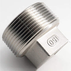 Guardian Worldwide - Stainless Steel Pipe Fittings; Type: Square Head Plug ; Fitting Size: 1-1/4 ; End Connections: MNPT ; Material Grade: 304 ; Pressure Rating (psi): 150 ; Length (Inch): 1.54 - Exact Industrial Supply