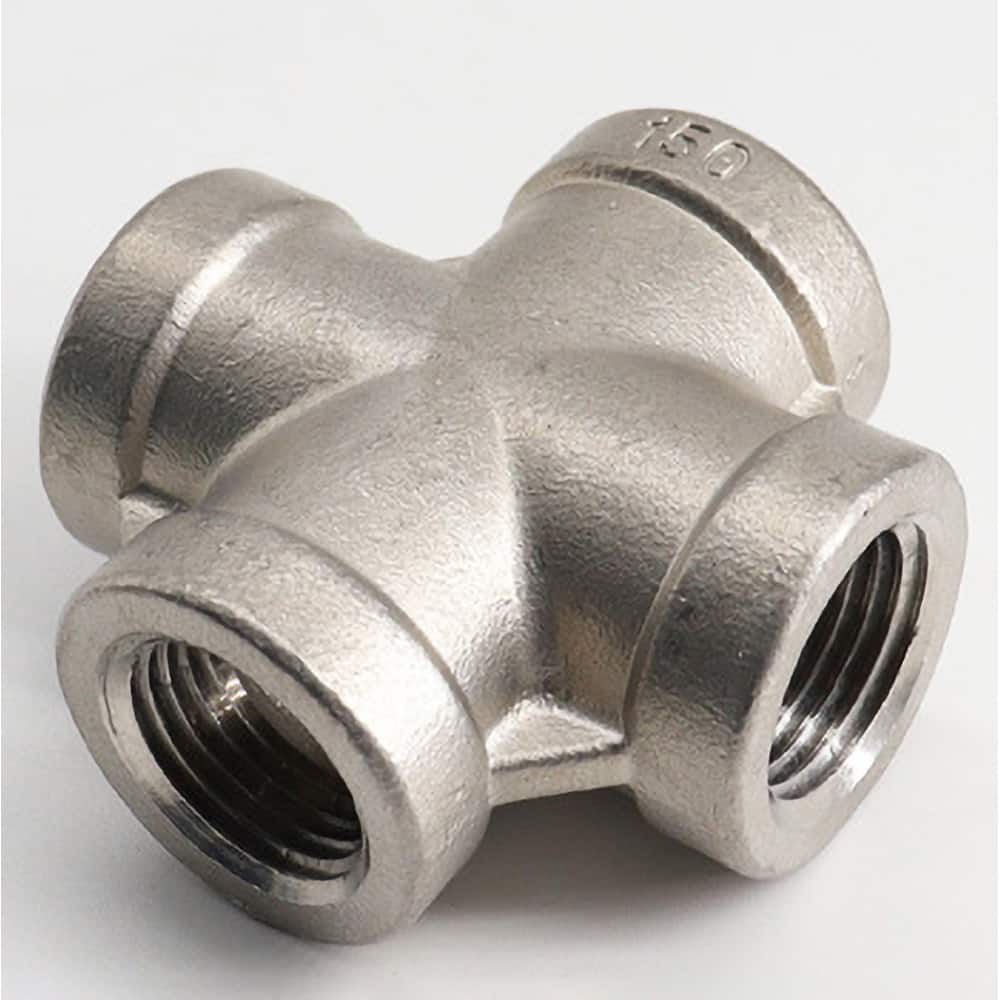 Guardian Worldwide - Stainless Steel Pipe Fittings; Type: Cross ; Fitting Size: 1 ; End Connections: FNPT x FNPT x FNPT x FNPT ; Material Grade: 304 ; Pressure Rating (psi): 150 - Exact Industrial Supply