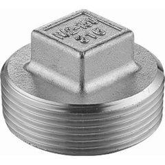 Guardian Worldwide - Stainless Steel Pipe Fittings; Type: Square Head Plug ; Fitting Size: 1-1/2 ; End Connections: MNPT ; Material Grade: 316 ; Pressure Rating (psi): 150 ; Length (Inch): 1.59 - Exact Industrial Supply