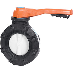 Hayward - Butterfly Valves; Style: Lug ; Pipe Size: 4 (Inch); Handle Type: Lever ; Body Material: GFPP ; Seat Material: Nitrile ; WOG Rating (psi): 150 - Exact Industrial Supply