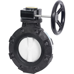 Hayward - Butterfly Valves; Style: Wafer ; Pipe Size: 2 (Inch); Handle Type: Gear ; Body Material: GFPP ; Seat Material: Viton ; WOG Rating (psi): 150 - Exact Industrial Supply
