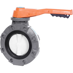 Hayward - Butterfly Valves; Style: Wafer ; Pipe Size: 8 (Inch); Handle Type: Lever ; Body Material: PVC ; Seat Material: Viton ; WOG Rating (psi): 150 - Exact Industrial Supply