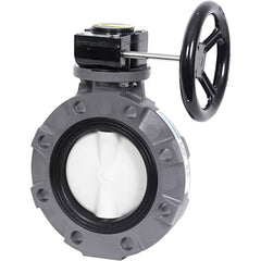 Hayward - Butterfly Valves; Style: Wafer ; Pipe Size: 4 (Inch); Handle Type: Gear ; Body Material: PVC ; Seat Material: EPDM ; WOG Rating (psi): 150 - Exact Industrial Supply