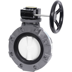 Hayward - Butterfly Valves; Style: Wafer ; Pipe Size: 3 (Inch); Handle Type: Gear ; Body Material: PVC ; Seat Material: Viton ; WOG Rating (psi): 150 - Exact Industrial Supply
