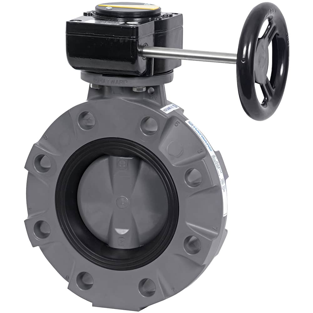 Hayward - Butterfly Valves; Style: Lug ; Pipe Size: 8 (Inch); Handle Type: Gear ; Body Material: PVC ; Seat Material: EPDM ; WOG Rating (psi): 150 - Exact Industrial Supply