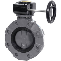 Hayward - Butterfly Valves; Style: Wafer ; Pipe Size: 6 (Inch); Handle Type: Gear ; Body Material: PVC ; Seat Material: EPDM ; WOG Rating (psi): 150 - Exact Industrial Supply