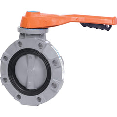 Hayward - Butterfly Valves; Style: Lug ; Pipe Size: 6 (Inch); Handle Type: Lever ; Body Material: CPVC ; Seat Material: Nitrile ; WOG Rating (psi): 150 - Exact Industrial Supply