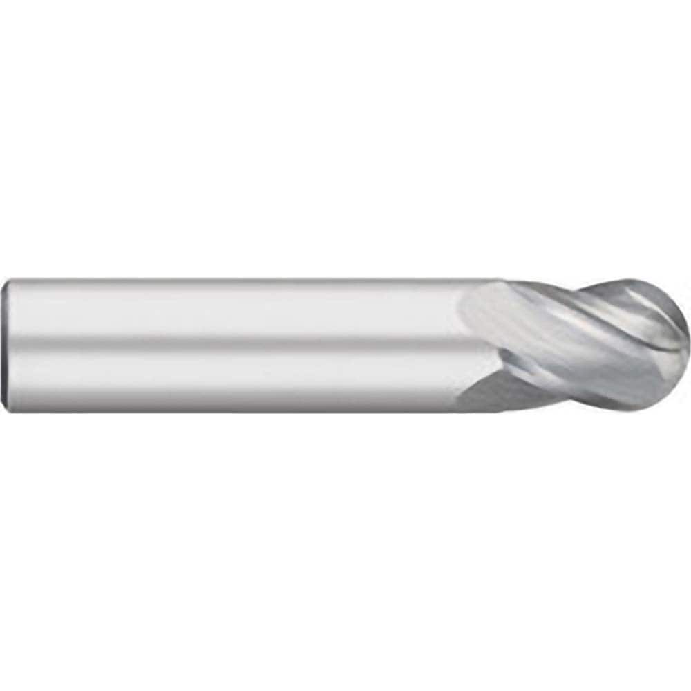Titan USA - Ball End Mills; Mill Diameter (Decimal Inch): 0.0313 ; Number of Flutes: 4 ; Length of Cut (Inch): 1/16 ; Length of Cut (Decimal Inch): 0.0625 ; Material: Solid Carbide ; Overall Length (Inch): 1-1/2 - Exact Industrial Supply