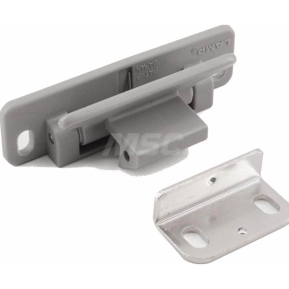 Latches; Type: Lever Latch; Length (mm): 66.00; Width (mm): 22.00; Height (mm): 24.5000; Finish/Coating: Gray; Distance Between Mounting Hole Centers: 56; Series: LL-66; Minimum Order Quantity: Polyamide; Material: Polyamide; Description: Holding Force: 4