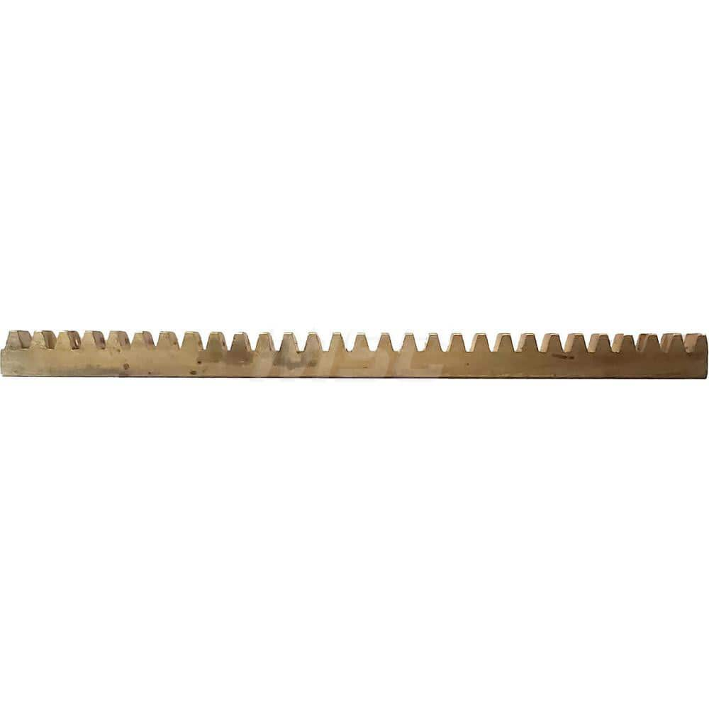 1/4″ Face Width 4' Long Brass Gear Rack 32 Pitch, 14.5° Pressure Angle, Square