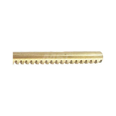 1/4″ Diam 4' Long Brass Gear Rack 48 Pitch, 14.5° Pressure Angle, Round