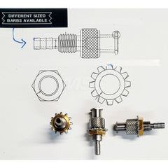 Medical Tubing Connectors & Fittings; Connector Type: Female Luer Lock to Bulkhead Adapter (3-Barb); Material: 316 Stainless Steel; Inlet A Inside Diameter (Inch): 1/8; Inlet B Inside Diameter (Inch): 3/16; Application: For Many Laboratories; Color: Silve