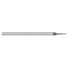 Miniature End Mills - Tapered Rib Cutters - 0.0300″ Cutter Diameter × 0.3000″ Length of Cut × 7° per side Carbide Tapered Square End Mill, 3 Flutes, AlTiN Nano Coated