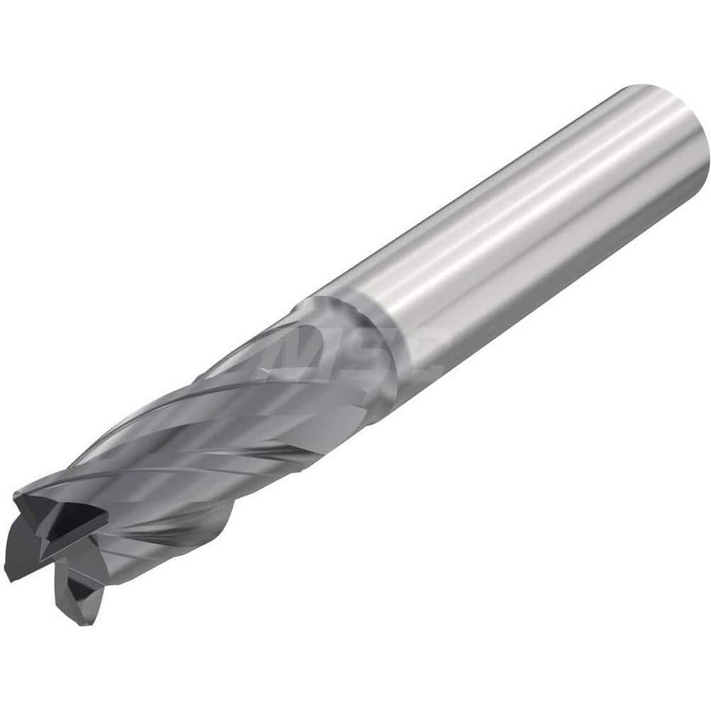 Corner Radius End Mill: 0.2362″ Dia, 4 Flutes, Solid Carbide 35 ° Helix, SIRON-A Coated, Corner Radius End, Series JSE514